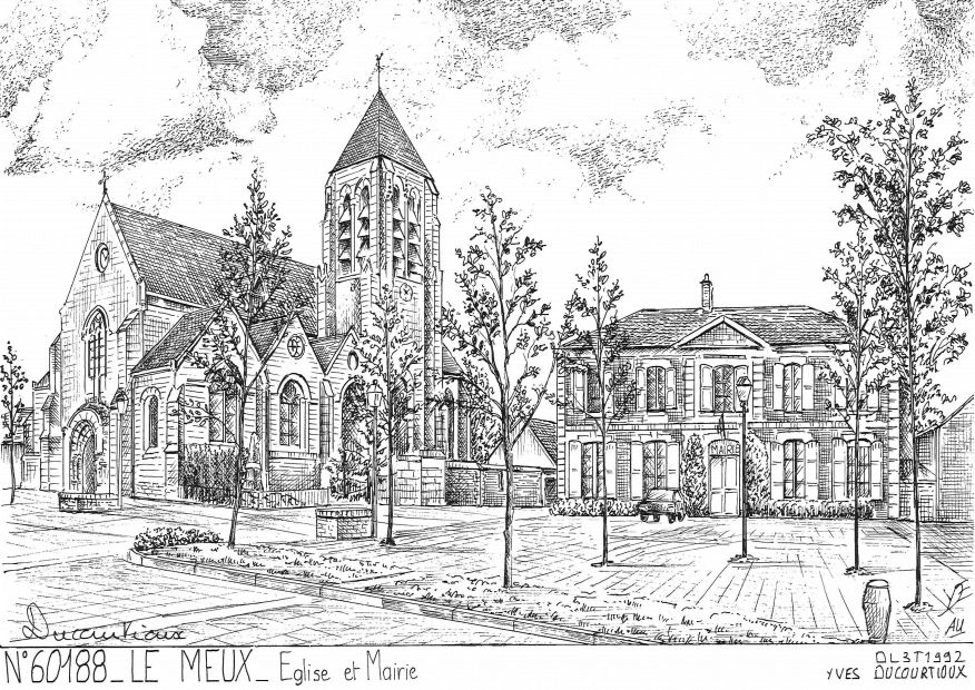 N 60188 - LE MEUX - église et mairie
